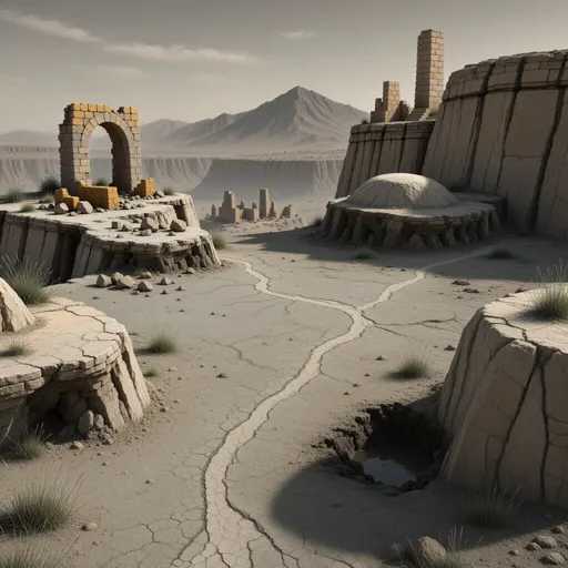 ruins landscape background - realistic game material color texture