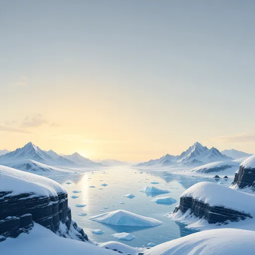 arctic landscape background - simplified stylized game art with clear material shapes