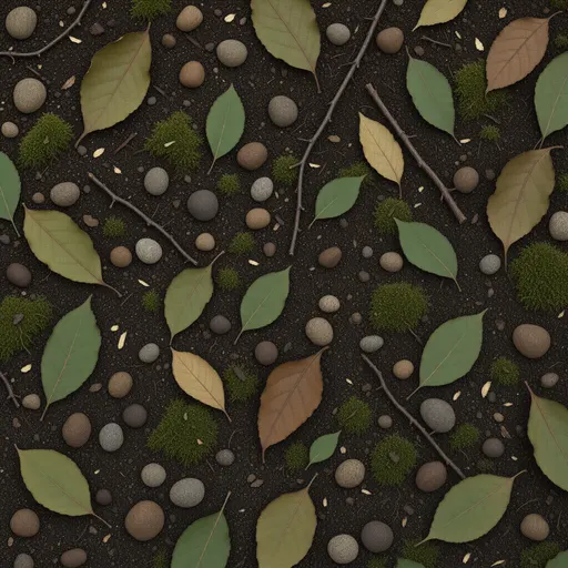 fine decomposed leaf litter - realistic game material color texture