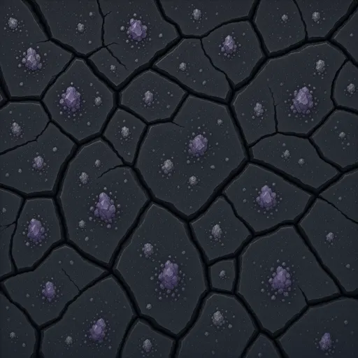 dark alien basalt - hand-painted game texture with readable brush shapes