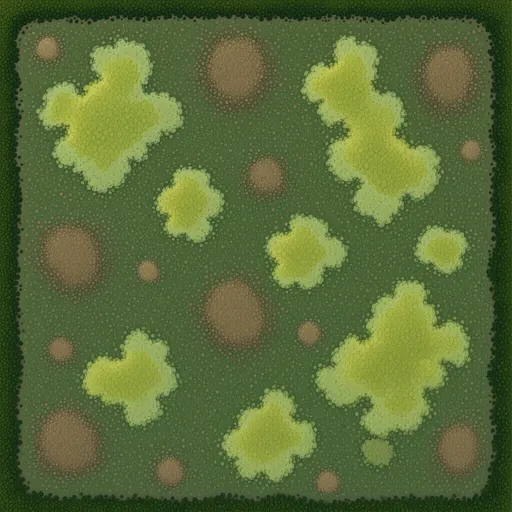 moss-covered ground - hand-painted game texture with readable brush shapes