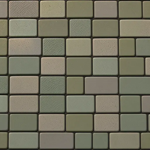 worn flat paving stones - simplified stylized game art with clear material shapes