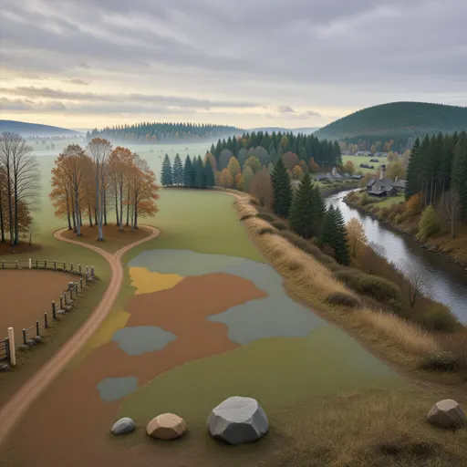 autumn landscape background - realistic game material color texture