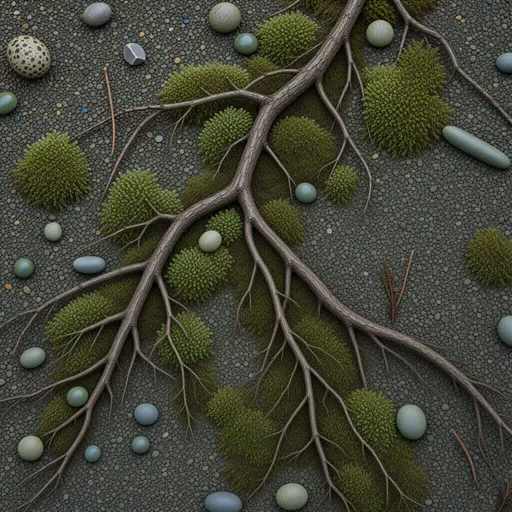 fine grey gravel - simplified stylized game art with clear material shapes
