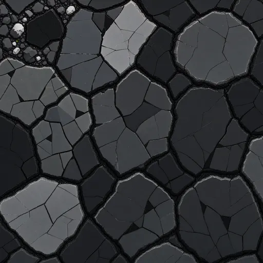 cracked obsidian ground - realistic game material color texture