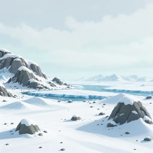 arctic landscape background - simplified stylized game art with clear material shapes