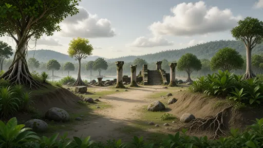 jungle landscape background - realistic game material color texture