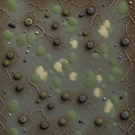 fine root-covered soil - realistic game material color texture