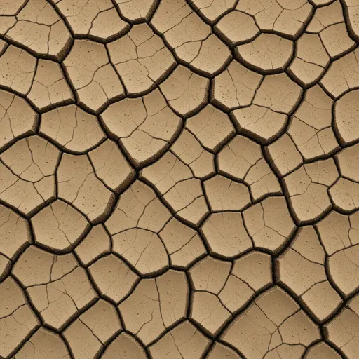 dry cracked earth - hand-painted game texture with readable brush shapes