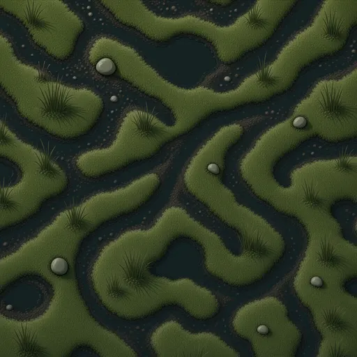 low marsh moss - hand-painted game texture with readable brush shapes