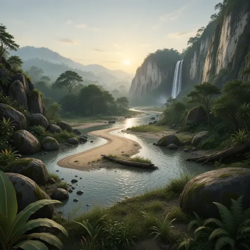jungle landscape background - realistic game material color texture