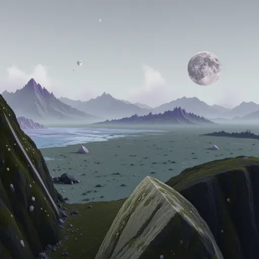 alien landscape background - realistic game material color texture