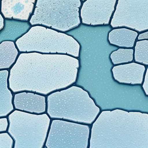 frosted blue ice - simplified stylized game art with clear material shapes