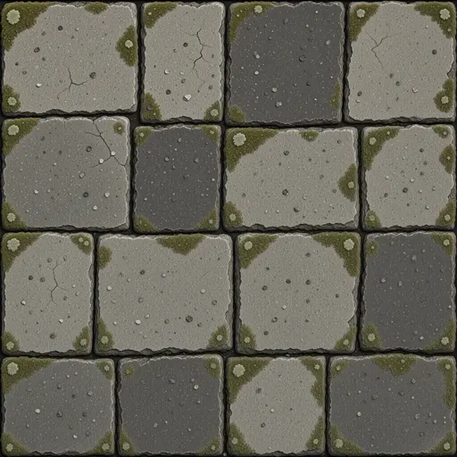 worn flat paving stones - realistic game material color texture