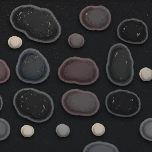 cooled volcanic ash - hand-painted game texture with readable brush shapes