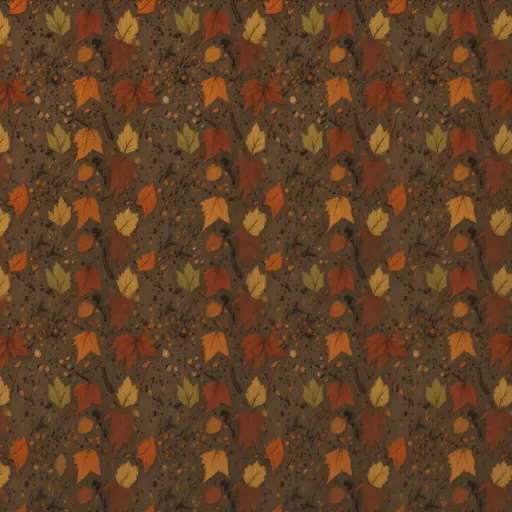 russet leaf litter - hand-painted game texture with readable brush shapes