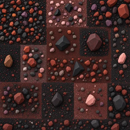 red volcanic gravel - realistic game material color texture