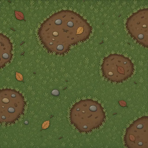 short woodland grass - hand-painted game texture with readable brush shapes