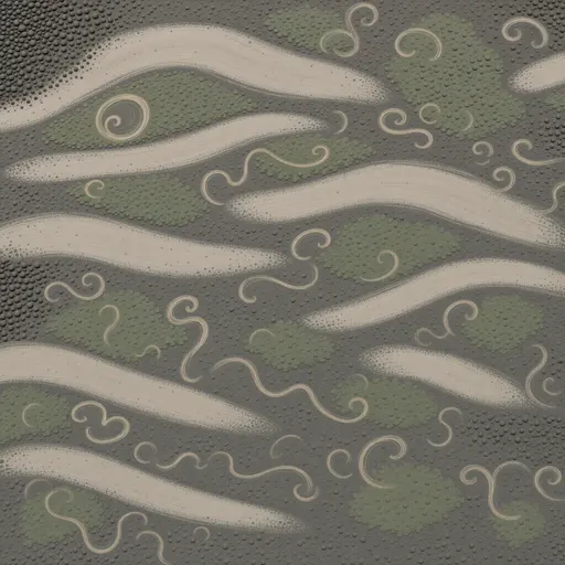 dry packed earth - hand-painted game texture with readable brush shapes