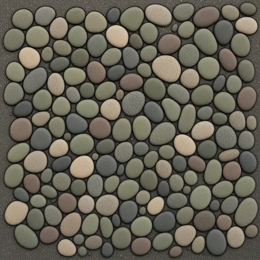 small coastal pebbles - realistic game material color texture