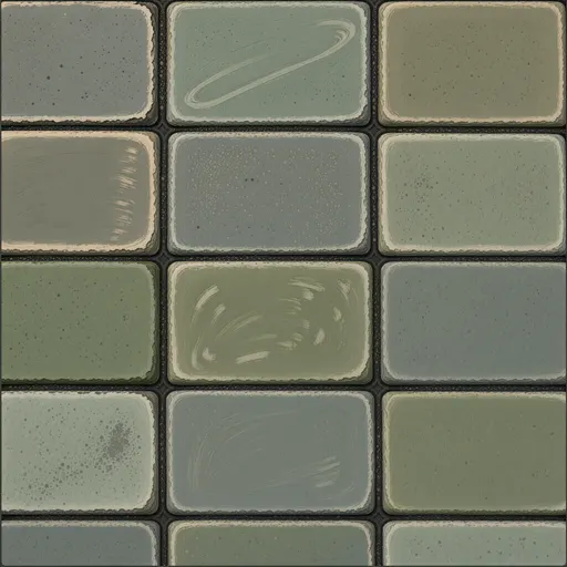 worn flat paving stones - hand-painted game texture with readable brush shapes