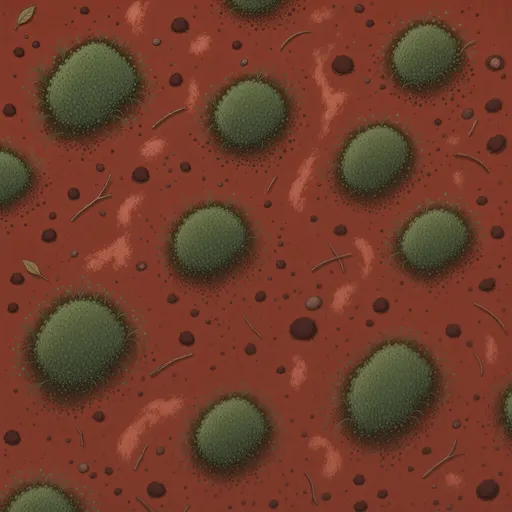 tropical red soil - hand-painted game texture with readable brush shapes
