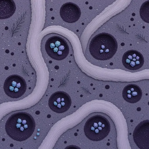 violet mineral soil - simplified stylized game art with clear material shapes