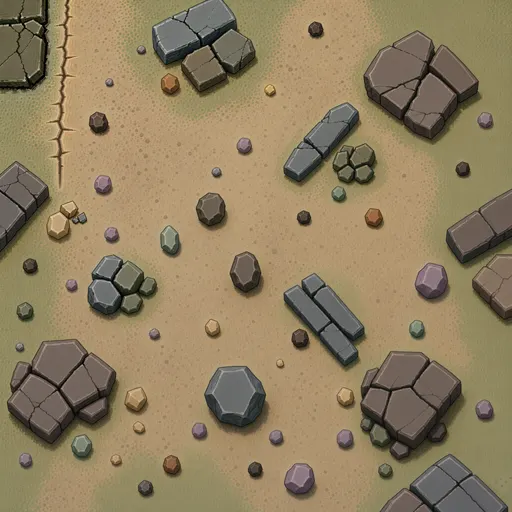 dry packed earth - hand-painted game texture with readable brush shapes