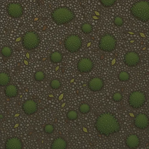 damp fine river gravel - hand-painted game texture with readable brush shapes