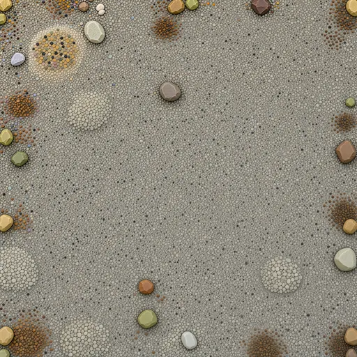 fine warm grey gravel - simplified stylized game art with clear material shapes