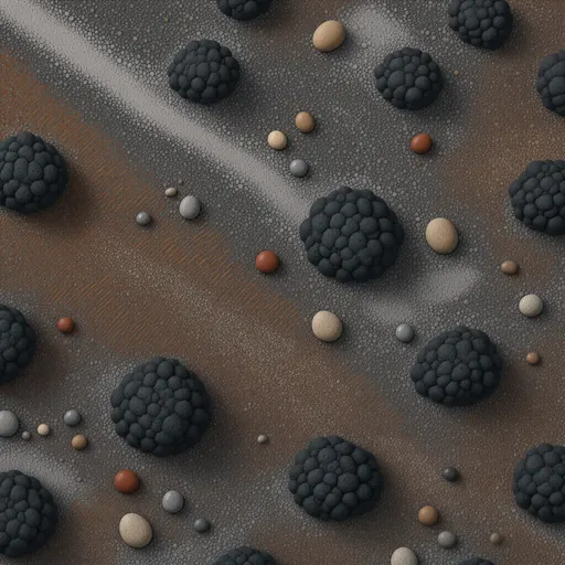 cooled volcanic ash - hand-painted game texture with readable brush shapes