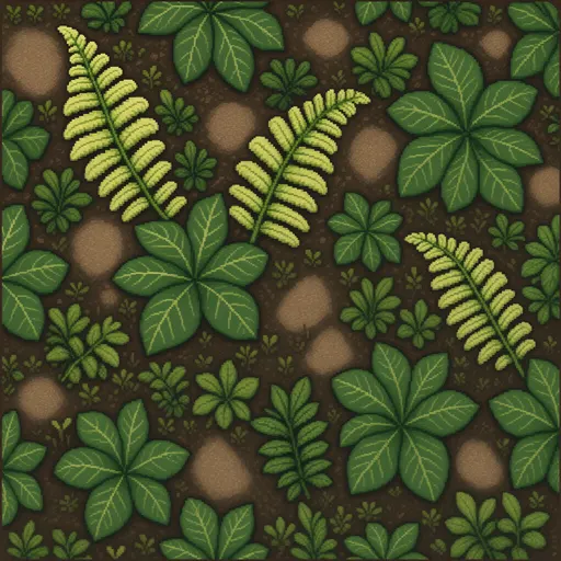 fine decomposed leaf litter - simplified stylized game art with clear material shapes