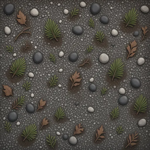 fine grey gravel - hand-painted game texture with readable brush shapes