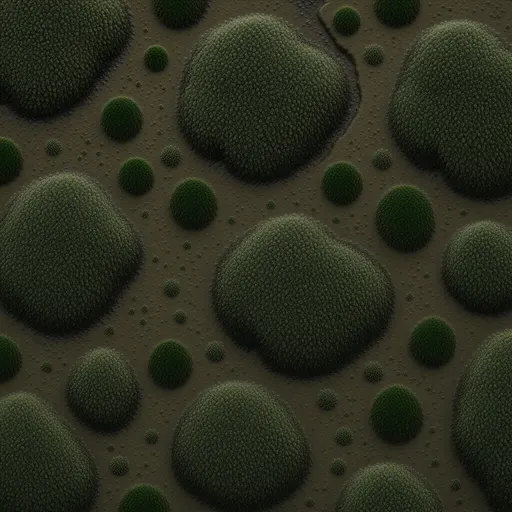 low marsh moss - simplified stylized game art with clear material shapes