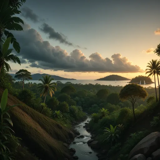tropical jungle - realistic matte painting