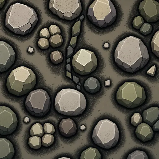dusty stone rubble - hand-painted game texture with readable brush shapes