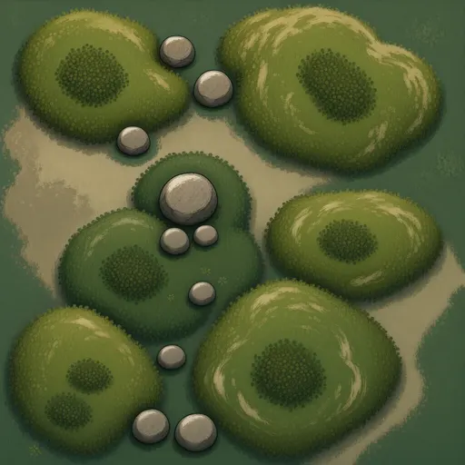 low marsh moss - hand-painted game texture with readable brush shapes