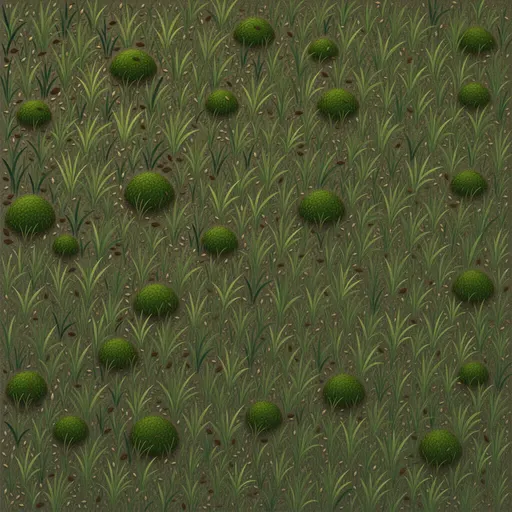 short woodland grass - hand-painted game texture with readable brush shapes