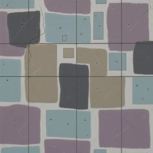 worn concrete - hand-painted game texture with readable brush shapes