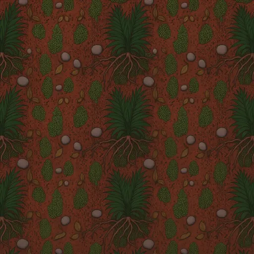 tropical red soil - simplified stylized game art with clear material shapes