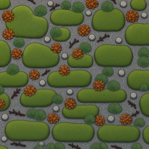 fine grey gravel - simplified stylized game art with clear material shapes