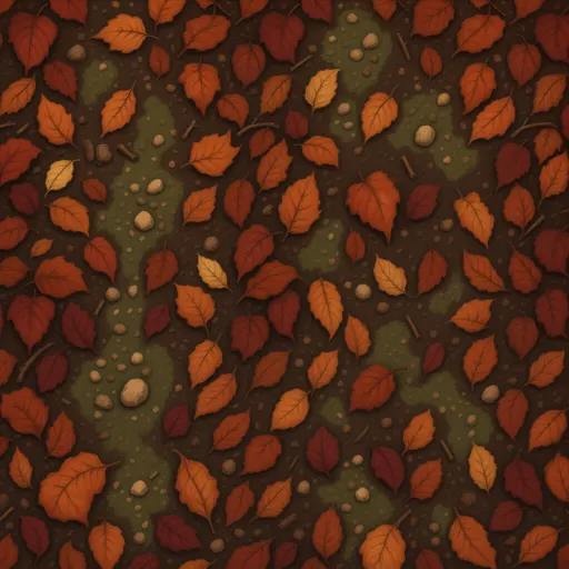 russet leaf litter - hand-painted game texture with readable brush shapes
