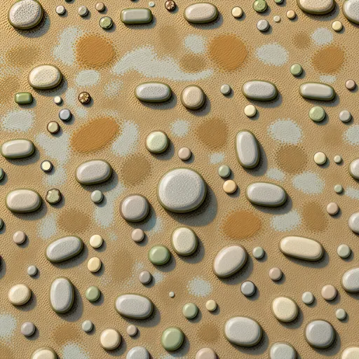 small sun-bleached pebbles - hand-painted game texture with readable brush shapes