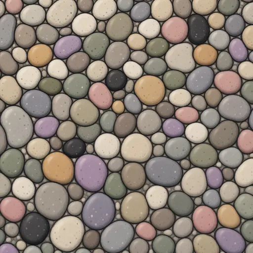 small coastal pebbles - hand-painted game texture with readable brush shapes