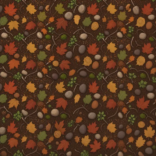 brown woodland soil - hand-painted game texture with readable brush shapes