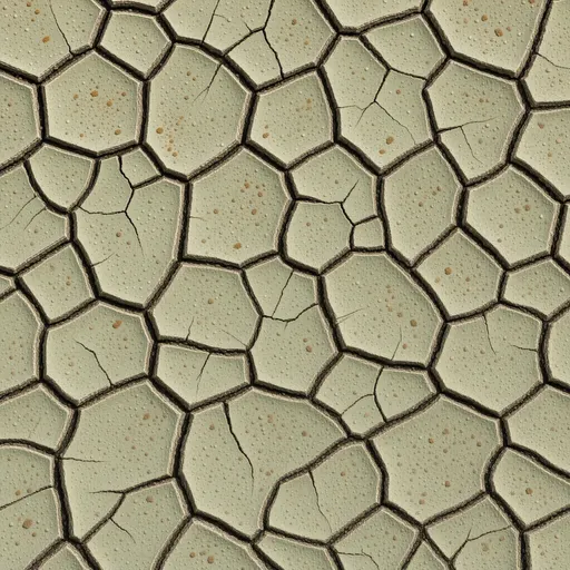 dry cracked earth - simplified stylized game art with clear material shapes