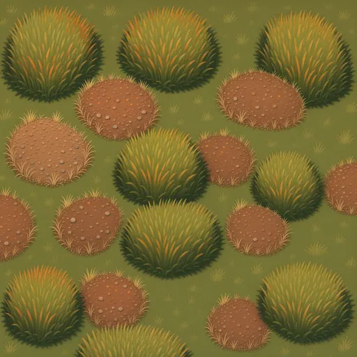 faded autumn grass - hand-painted game texture with readable brush shapes