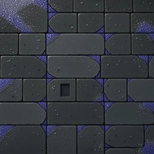 damp dark stone - simplified stylized game art with clear material shapes