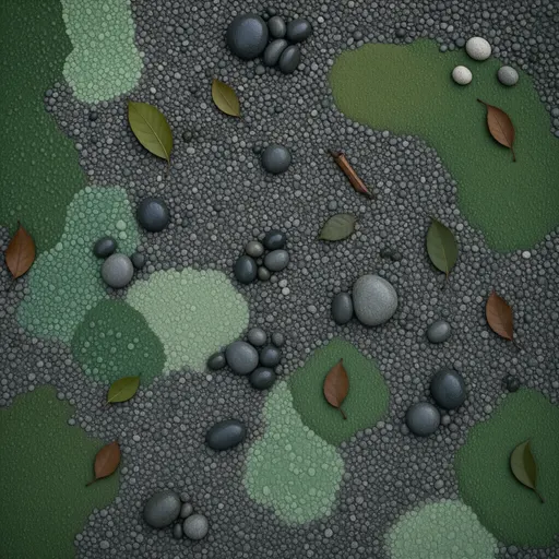 damp fine river gravel - realistic game material color texture
