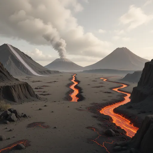 volcanic landscape background - realistic game material color texture